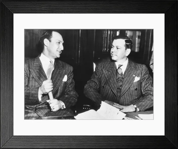 Framed Print : Joseph Goldwasser (left) appealed to Gov. Herman Talmadge, about the murder of Robert Mallard. The African American farmer was killed by a mob of 20 men in white robes