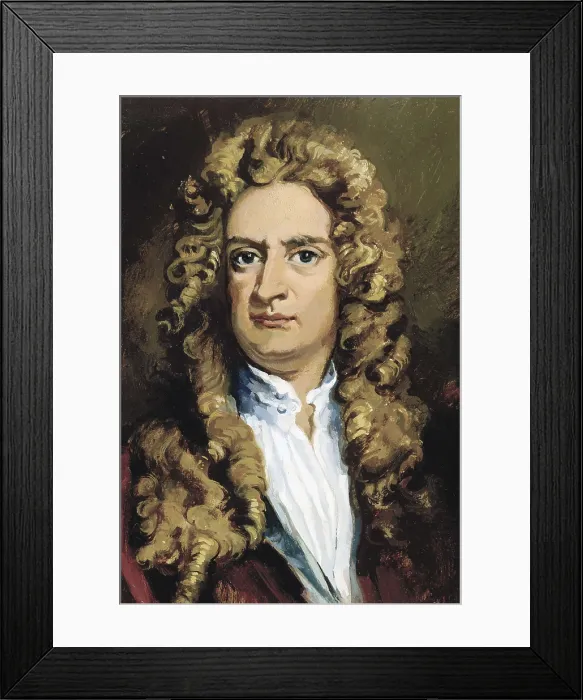 Framed Print : Newton, Sir Isaac (1642-1727). Portrait of Isaac Newton. Oil on canvas. AISA / Everett Collection**US SALES ONLY** Framed Print : Newton, Sir Isaac (1642-1727). Portrait of Isaac Newton. Oil on canvas. AISA / Everett Collection**US SALES ONLY**