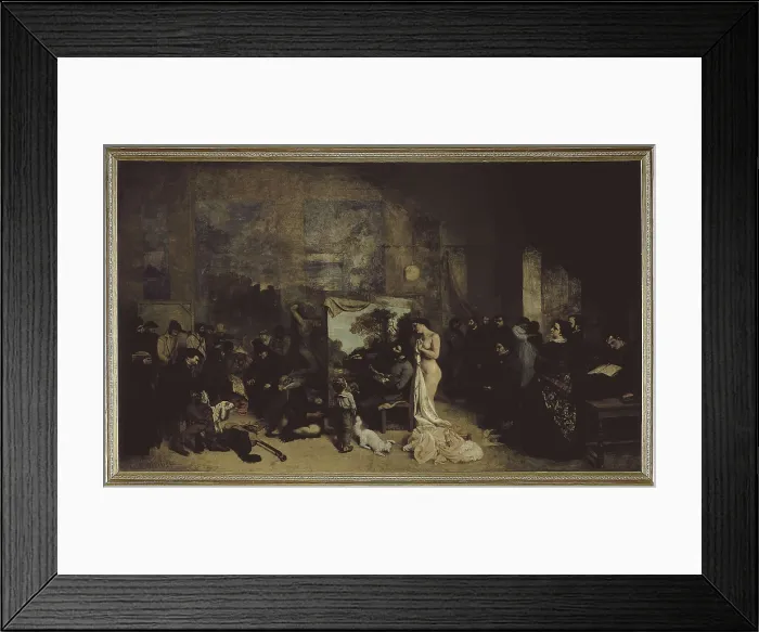 Framed Print : COURBET, Gustave (1819-1877). The Artist's Studio. 1854 - 1855. Realism. Oil on canvas. FRANCE. Paris. Muse d'Orsay (Orsay Museum)