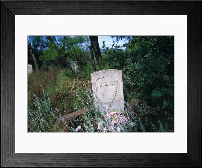 Framed Print : UNITED STATES OF AMERICA. ARIZONA. Fort Apache Indian Reservation. Cemetery of Fort Apache. Tomb of the unknown soldier. AISA / Everett Collection**US SALES ONLY**