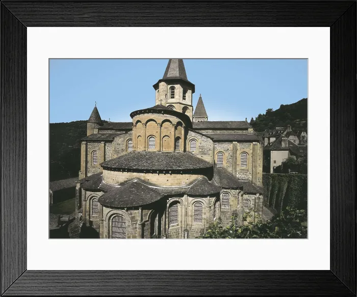 Framed Print : Church of St. 12th c. FRANCE. Conques. glise abbatiale de Sainte Foy (Abbey Church of St. Foy). Apse. Romanesque art. Architecture. AISA / Everett Collection**US SALES ONLY**