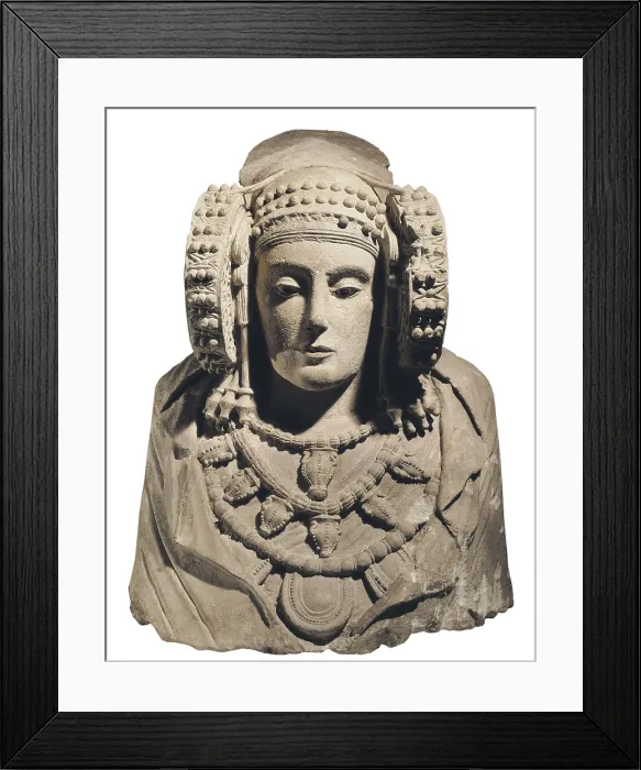 Framed Print : Lady of Elche. 5th c. BC. Iberian art. Sculpture on rock. SPAIN. Madrid. National Museum of Archaeology. Proc: SPAIN. Elche. La Alcudia. AISA / Everett Collection**US SALES ONLY**
