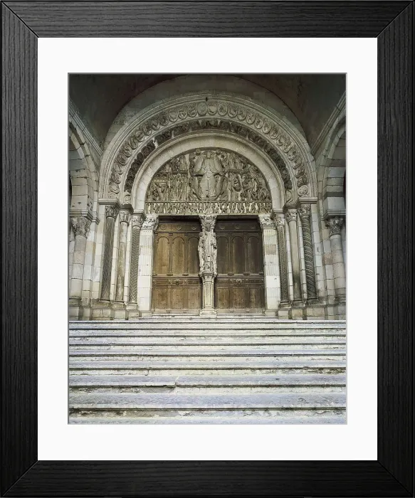 Framed Print : GISLEBERTUS (12th century). Cathedral of Saint Lazare. Western faade. First half 12th c. FRANCE. Autun. Cathedral of St. Lazare. Romanesque art. Architecture