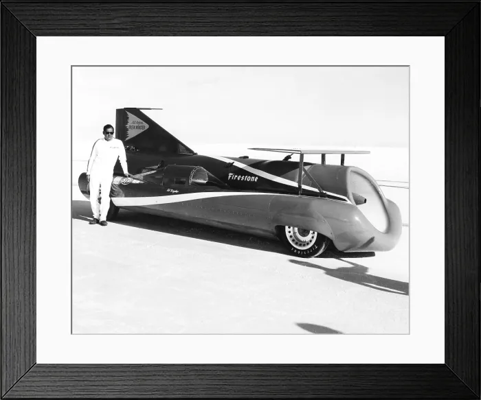 Framed Print : Art Arfons on the Bonneville Salt Flats with his Green Monster jet car. He would set three world land speed records between 1964 and 1965. (CSU_2015_7_422) Framed Print : Art Arfons on the Bonneville Salt Flats with his Green Monster jet car. He would set three world land speed records between 1964 and 1965. (CSU_2015_7_422)