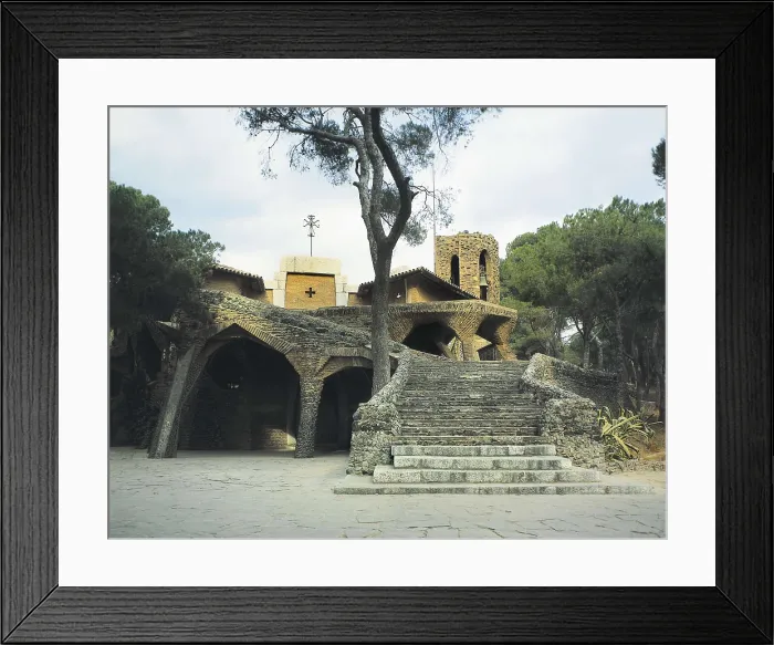 Framed Print : GAUDI i CORNET, Antoni (1852-1926). Colonia Gell. SPAIN. Santa Coloma de Cervell. Colonia Gell. Crypt of the church. Modernism. Architecture Framed Print : GAUDI i CORNET, Antoni (1852-1926). Colonia Gell. SPAIN. Santa Coloma de Cervell. Colonia Gell. Crypt of the church. Modernism. Architecture