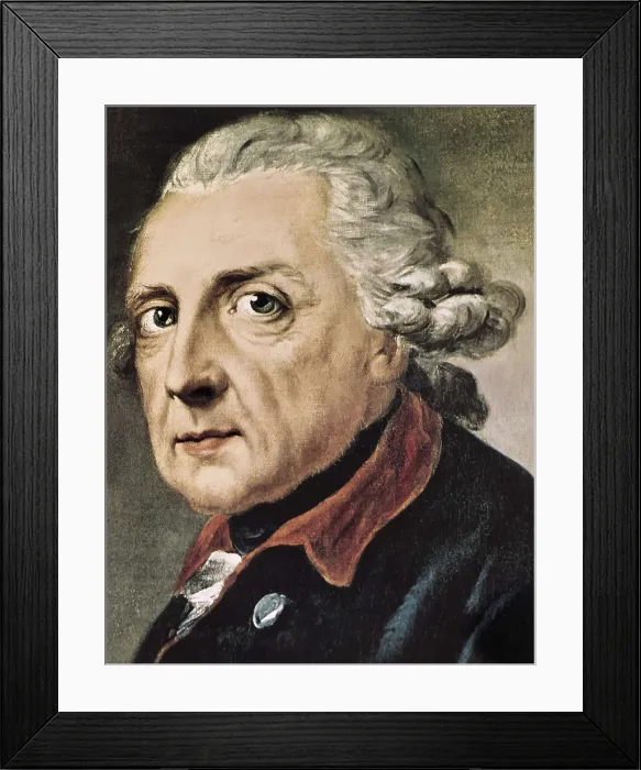 Framed Print : FREDERICK II 'the Geat' (1712-1786). Portrait by A. Greff. Oil on canvas. AISA / Everett Collection**US SALES ONLY**