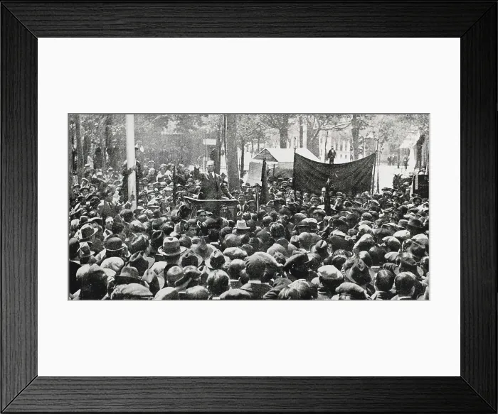 Framed Print : SPAIN. Madrid. Spain. Primo de Rivera's Dictatorship. May Day in Madrid. Francisco Largo Caballero making a speech from the tribune. AISA / Everett Collection**US SALES ONLY**