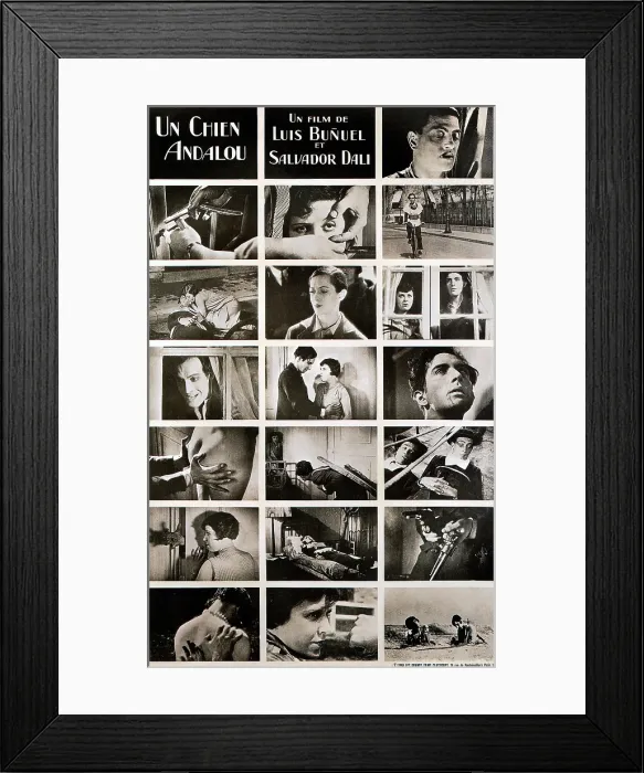 Framed Print : UN CHIEN ANDALOU, (aka AN ANDALUSIAN DOG), Simone Mareuil (second row from bottom left), Pierre Bacheff (4th row from bottom right), 1929