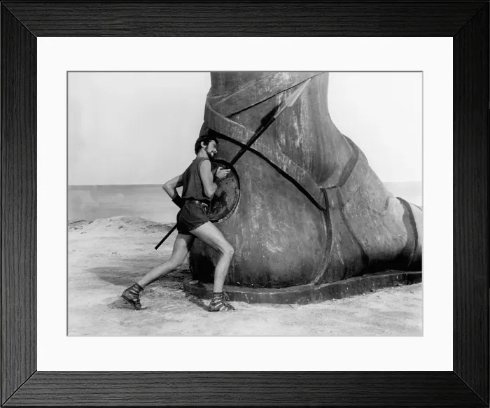 Framed Print : JASON AND THE ARGONAUTS, Todd Armstrong opens the heel of Talos, the bronze giant, 1963 Framed Print : JASON AND THE ARGONAUTS, Todd Armstrong opens the heel of Talos, the bronze giant, 1963