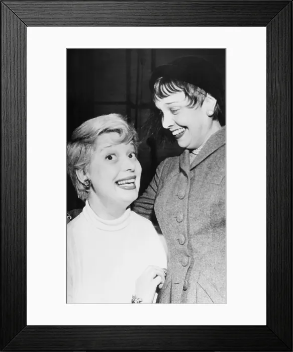 Framed Print : Anita Loos with Carol Channing, who played Lorelei in Gentlemen Prefer Blondes in 1949. The Broadway musical was made into a film in 1953, starring Marilyn Monroe