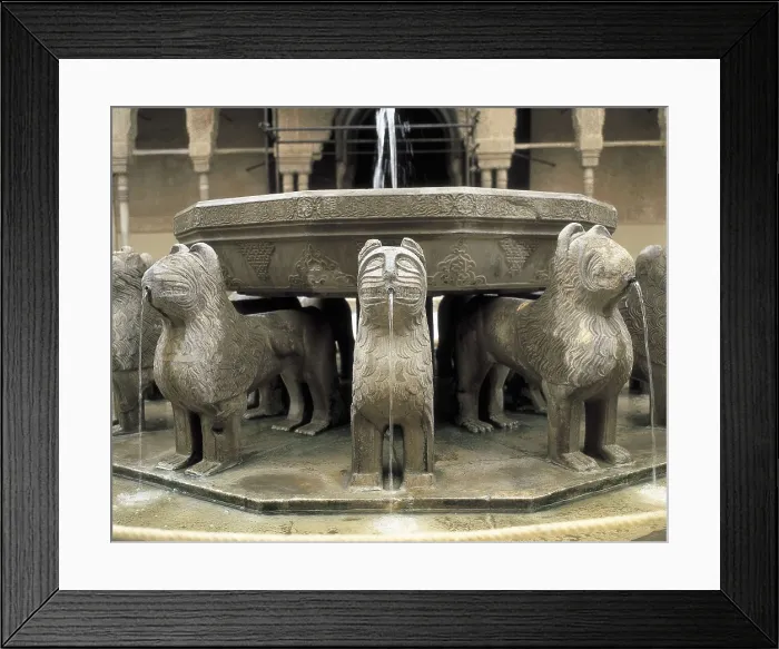 Framed Print : Alhambra. SPAIN. Granada. Alhambra. Patio of the Lions. Fountain. Hispano-Moresque art. Nasrid dynasty. Architecture. AISA / Everett Collection**US SALES ONLY**
