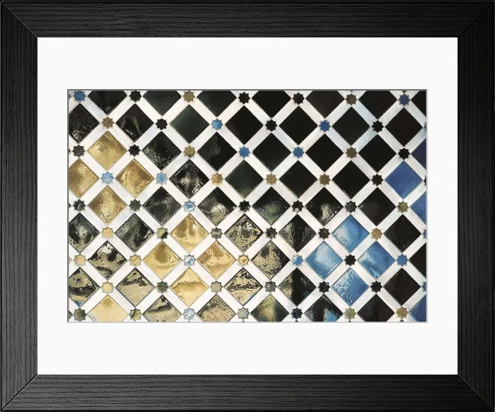 Framed Print : Alhambra. SPAIN. Granada. Alhambra. Comares Palace. Court of the Myrtles. Mosaics. Hispano-Moresque art. Nasrid dynasty. Mosaic. AISA / Everett Collection**US SALES ONLY**