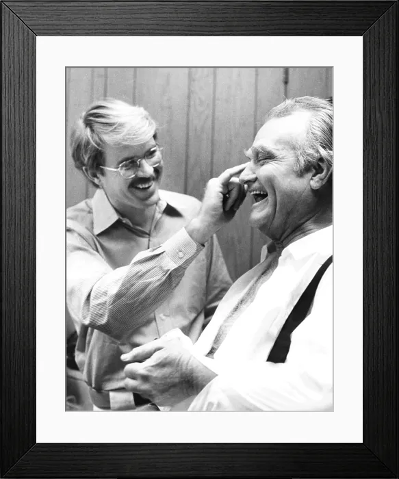 Framed Print : Makeup artist Ben Nye working on comedian Red Skeleton. Ca. 1960s. (CSU_2015_8_486) Framed Print : Makeup artist Ben Nye working on comedian Red Skeleton. Ca. 1960s. (CSU_2015_8_486)