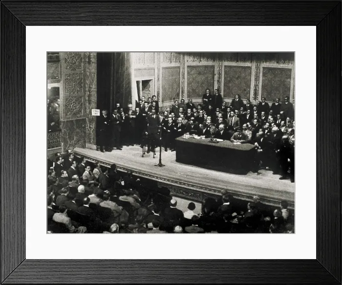 Framed Print : SPAIN. Madrid. Spain. Second Republic (1931-1936). Estbalishment of Falange Espaola party in the Teatro de la Comedia of Madrid (29th October 1933)
