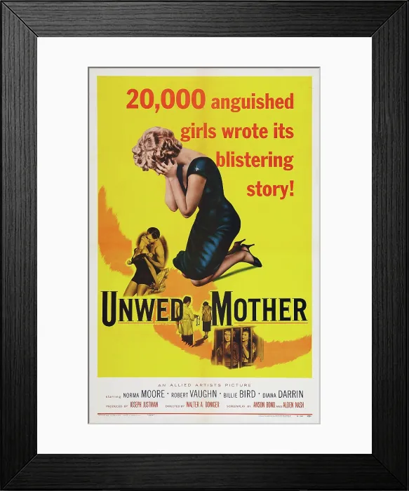 Framed Print : UNWED MOTHER, US poster art, 1958