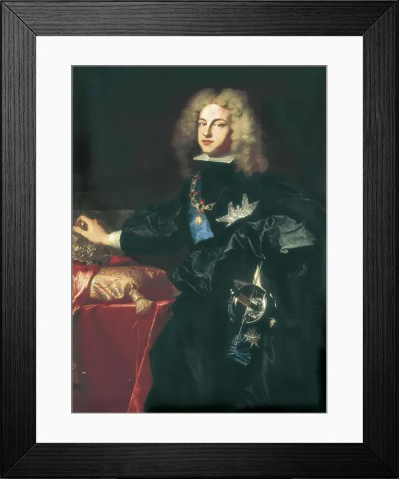 Framed Print : RIGAUD, Jacint Rigaud i Ros, called Hyacinthe (1659-1743). Philip V, King of Spain. 1701. Dtail. Baroque art. Oil on canvas. SPAIN. Madrid. Prado Museum Framed Print : RIGAUD, Jacint Rigaud i Ros, called Hyacinthe (1659-1743). Philip V, King of Spain. 1701. Dtail. Baroque art. Oil on canvas. SPAIN. Madrid. Prado Museum