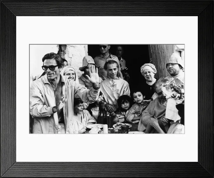 Framed Print : Italian film maker Pier Paolo Pasolini, directs villagers appearing as extras in Decameron'. He was filming in Yemen, Nov. 20, 1970. (CSU_2015_8_499)