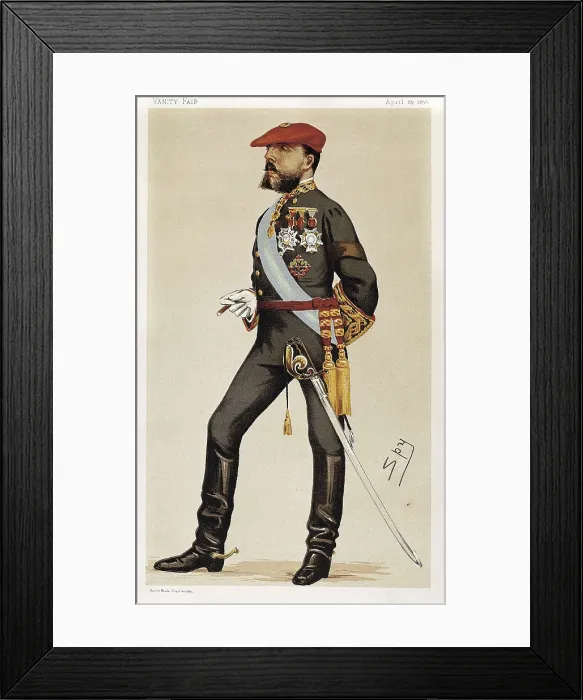 Framed Print : CARLOS VII, Carlos Mara de los Dolores de Borbn y Austria-Este (1848-1909). Spain. Carlism. Caricature of Charles VII, Carlist pretender to the throne