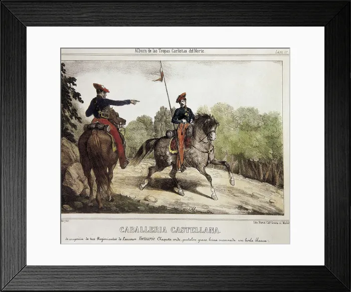 Framed Print : Spain. First Carlist War. Castilian Cavalry. Litography. AISA / Everett Collection**US SALES ONLY** Framed Print : Spain. First Carlist War. Castilian Cavalry. Litography. AISA / Everett Collection**US SALES ONLY**