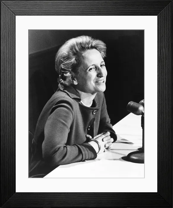 Framed Print : Margaret Truman Daniel, author of a new biography of her father, former President Harry Truman. Dec. 1972. (CSU_2015_7_249)