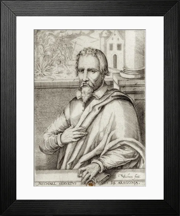 Framed Print : SERVET, Miguel (1511-1553). Spanish doctor and theologian. Xylography. FRANCE. Paris. National Library. AISA / Everett Collection**US SALES ONLY**