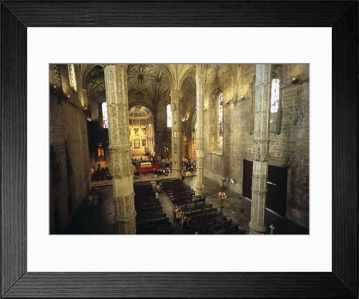 Framed Print : Monastery of the Hieronymites. 1502-1572. PORTUGAL. Lisbon. Monastery of Los Jernimos. Interior of the church. Manueline style. AISA / Everett Collection**US SALES ONLY**