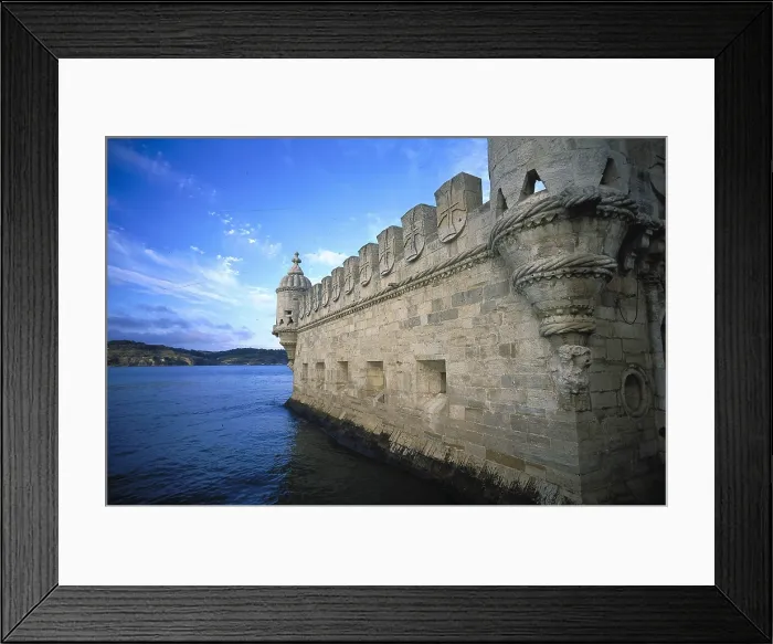 Framed Print : ARRUDA, Francisco de (?-1547). Tower of Belm. 1514-1520. PORTUGAL. Lisbon. Santa Maria de Belm. Detail of one of the bastions and the wall