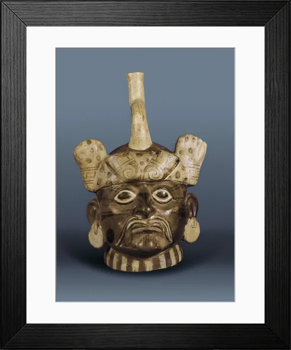 Framed Print : Vase portrait. 1st-6th c. Moche or Mochica Art. Ceramics. SPAIN. Madrid. America's Museum. Proc: PERU. AISA / Everett Collection**US SALES ONLY**