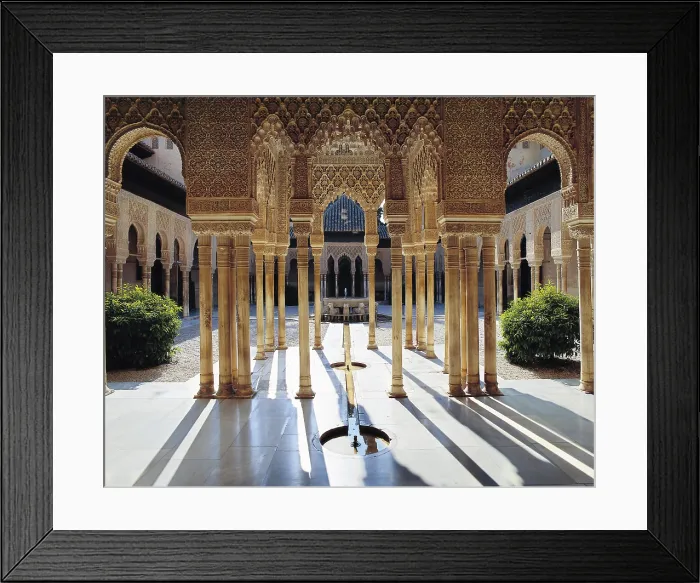 Framed Print : Alhambra. SPAIN. ANDALUSIA. Granada. Alhambra. Patio of the Lions. Hispano-Moresque art. Nasrid dynasty. Architecture. AISA / Everett Collection**US SALES ONLY**
