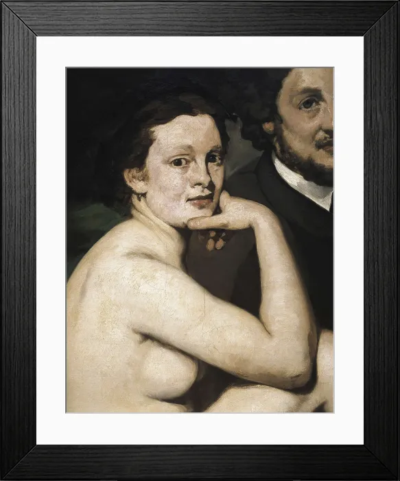 Framed Print : MANET, douard (1832-1883). Le Djeuner sur l'herbe (Luncheon on the Grass). 1863. Central detail of the work, Victoire Meurent, the favourite painter's sitter