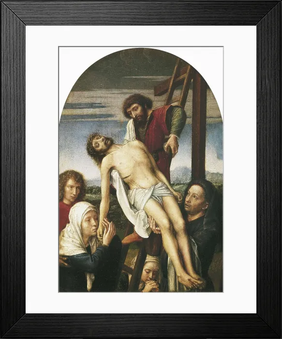 Framed Print : David, Gerard (1460-1523). Deposition (Deposizione della croce). ca. 1500. International gothic. Oil on canvas. ITALY. Florence. Galleria degli Uffizi (Uffizi Gallery)
