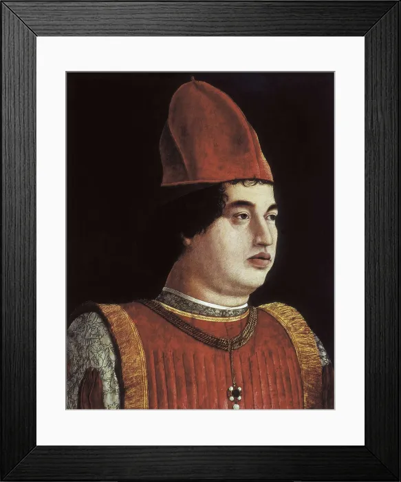 Framed Print : BONSIGNORI, Francesco (1455-1519). Portrait of Gian Francesco Gonzaga. ca. 1490. Veronese school. Renaissance art. Quattrocento. Tempera on wood. ITALY. Bergamo