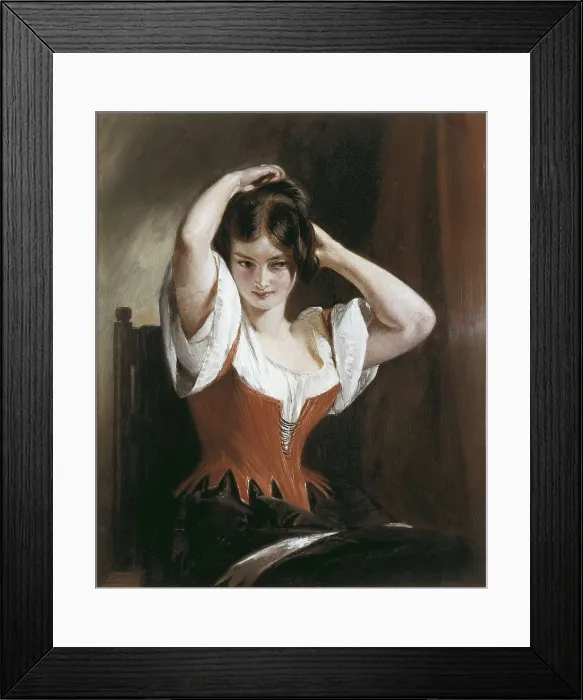 Framed Print : LESLIE, Charles Robert (1794-1859). Dulcinea del Toboso. 1839. Oil on canvas. UNITED KINGDOM. London. Victoria and Albert Museum. AISA / Everett Collection**US SALES ONLY**
