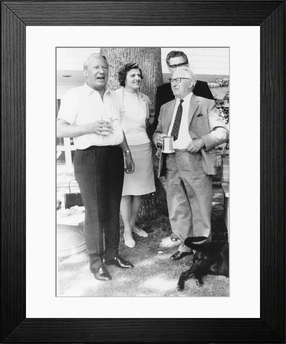 Framed Print : Newly elected British Conservative Prime Minister Edward Heath (left) with his family