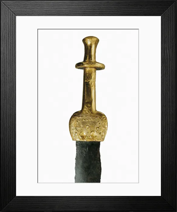 Framed Print : Argaric sword. 1500 -700 BC. Gold hilt. Celtic art. Jewelry. SPAIN. Madrid. National Museum of Archaeology. AISA / Everett Collection**US SALES ONLY**