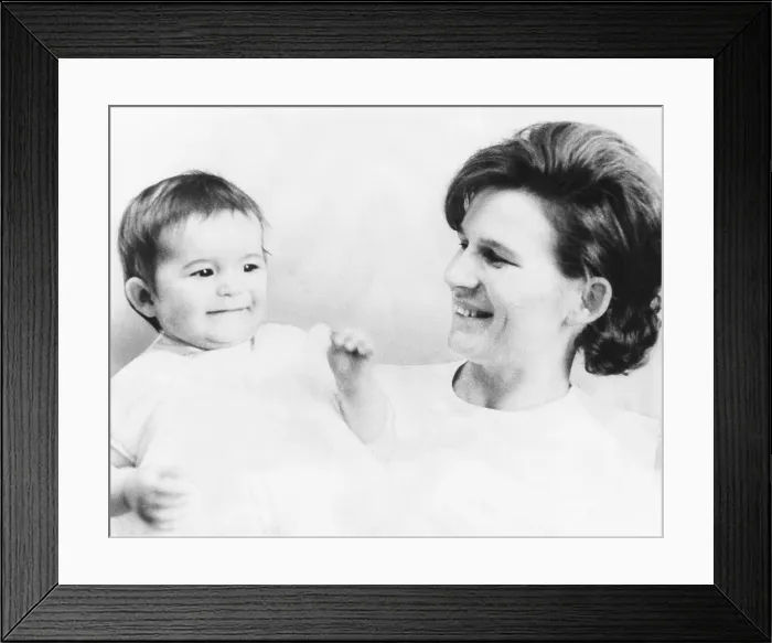 Framed Print : Russian cosmonaut Valentina Nikolayeva-Tereshkova with her one-year-old daughter, Alyenushka