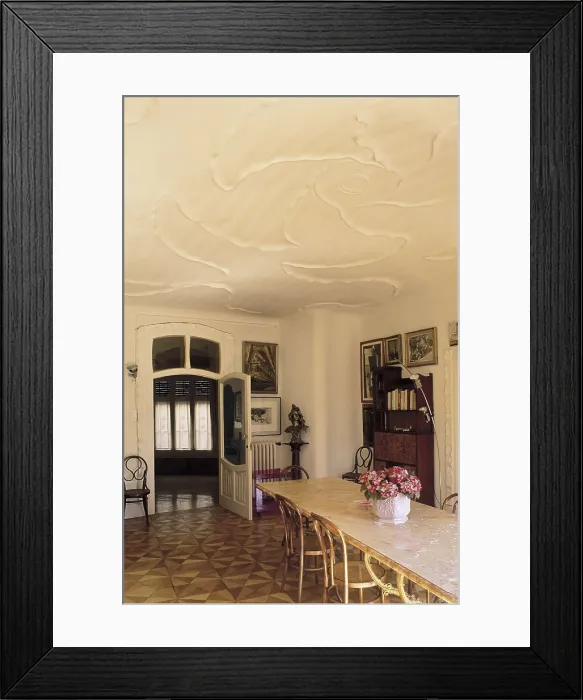 Framed Print : GAUDI i CORNET, Antoni (1852-1926). Mil House or La Pedrera. 1906-1910. SPAIN. Barcelona. Mil House or 'The Quarry'. Dining room of one of the houses. Modernism