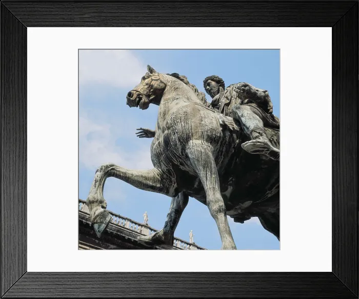 Framed Print : MARCUS AURELIUS, Caesar Marcus Aurelius Antoninus Augustus (121-180). Replica from the original conservated at the Capitoline Museums. Roman art. Early Empire Framed Print : MARCUS AURELIUS, Caesar Marcus Aurelius Antoninus Augustus (121-180). Replica from the original conservated at the Capitoline Museums. Roman art. Early Empire