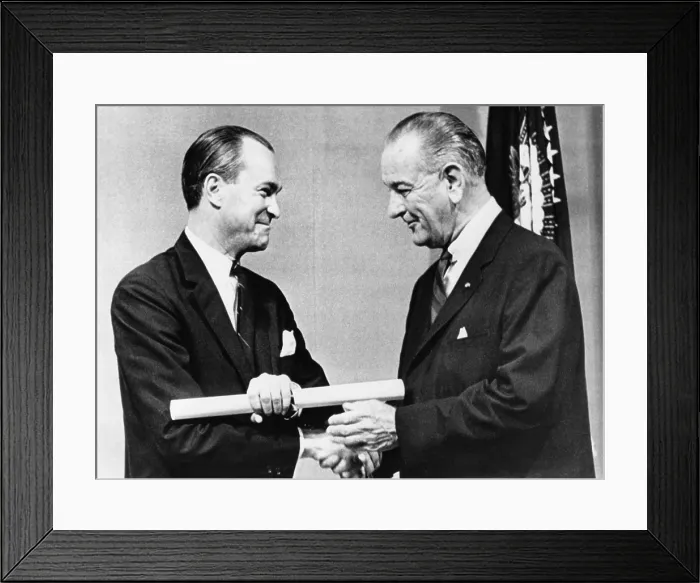 Framed Print : President Lyndon Johnson congratulates Richard Helms after he was sworn in as CIA Director. June 30, 1966 Framed Print : President Lyndon Johnson congratulates Richard Helms after he was sworn in as CIA Director. June 30, 1966