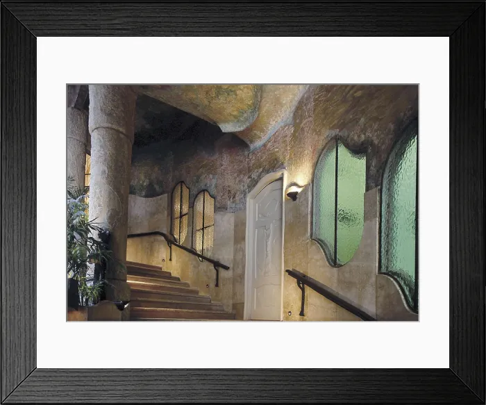 Framed Print : GAUDI i CORNET, Antoni (1852-1926). Mil House or La Pedrera. 1906-1910. SPAIN. Barcelona. Mil House or 'The Quarry'. Main stairs. Modernism. Architecture