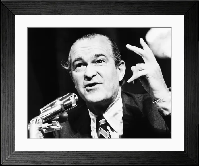 Framed Print : Richard Helms, U.S. ambassador to Iran, before a Senate Select committee on intelligence. Sept. 17, 1975