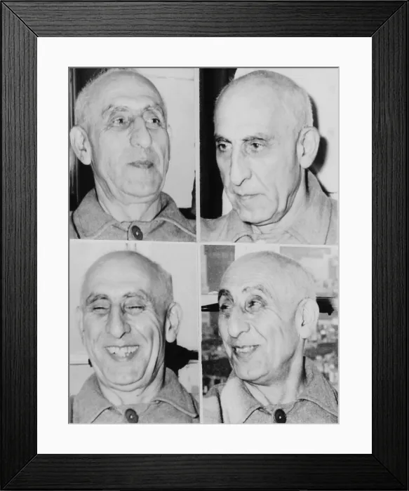 Framed Print : Iranian premier Mohammed Mossadegh in August 1953. In 1952 he was granted emergency powers, with which he limited the monarchy's powers