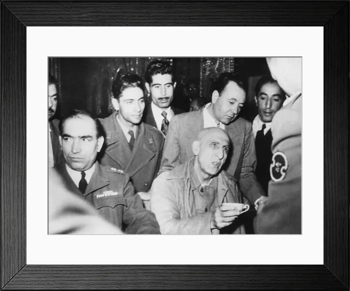 Framed Print : Ousted Iranian Premier Mohammed Mossadegh on trial for treason. Nov. 29, 1953