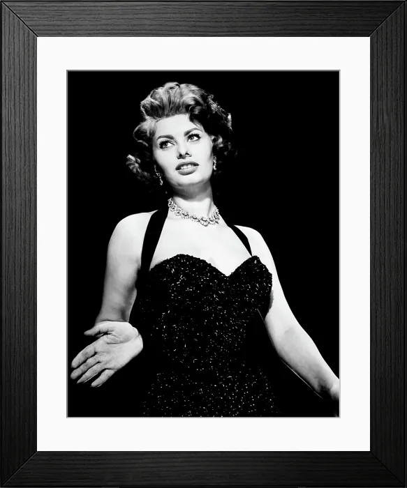 Framed Print : Sophia Loren at a publicity event for THE PRIDE AND THE PASSION, 1957