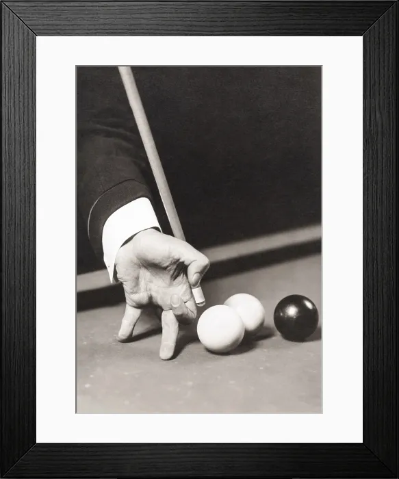 Framed Print : Billiards World Champion Willie Hoppe's hand was is insured for $100, 000. He won 51 world titles between 1906 and 1952. (CSU_2015_9_1265)