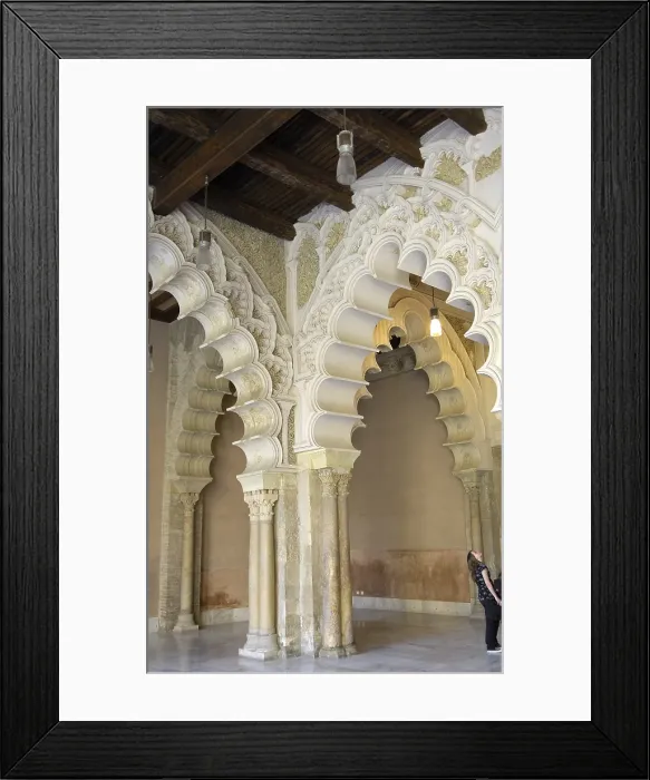 Framed Print : Aljaferia Palace. 11th c. SPAIN. Zaragoza. La Aljaferia Palace. Aljafera Palace. Hispano-Moresque art. Taifas Kingdoms period. Architecture