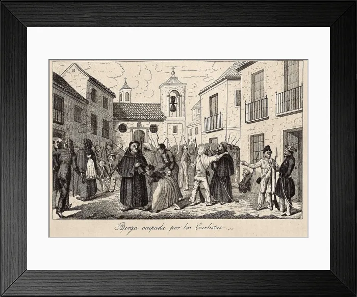 Framed Print : Spain. Second Carlist War. Berga occupied by Carlist troops. Engraving. SPAIN. Madrid. National Library. AISA / Everett Collection**US SALES ONLY** Framed Print : Spain. Second Carlist War. Berga occupied by Carlist troops. Engraving. SPAIN. Madrid. National Library. AISA / Everett Collection**US SALES ONLY**