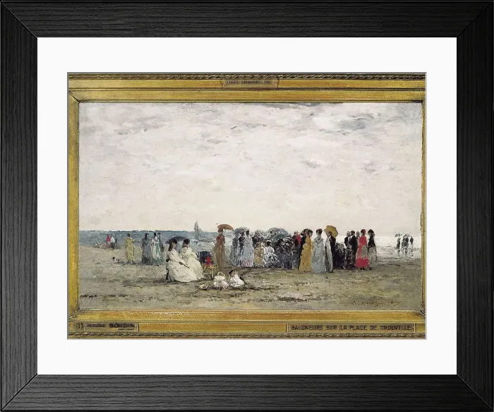 Framed Print : BOUDIN, Eugne (1824-1898). Bathers on the Beach at Trouville. 1869. Impressionism. Oil on canvas. FRANCE. Paris. Muse d'Orsay (Orsay Museum)