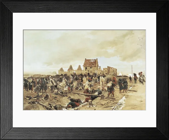 Framed Print : NEUVILLE, Alphonse de (1835-1885). Vivac at Le Bourget after the fight. 21st December 1870. 1872. Oil on canvas. FRANCE. Versailles. National Museum of Versailles Framed Print : NEUVILLE, Alphonse de (1835-1885). Vivac at Le Bourget after the fight. 21st December 1870. 1872. Oil on canvas. FRANCE. Versailles. National Museum of Versailles
