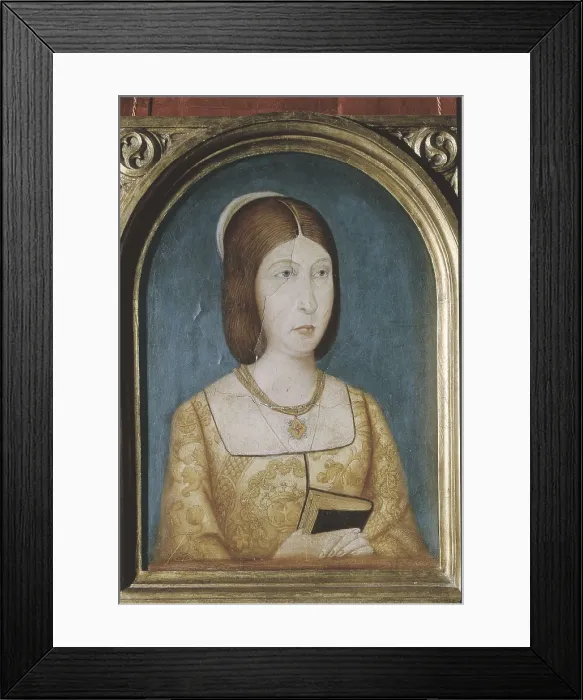 Framed Print : Portrait of Isabella I the Catholic. 2nd half 15th c. Spanish anonymous portrait. Oil on wood. SPAIN. Madrid. Royal Palace. AISA / Everett Collection**US SALES ONLY**